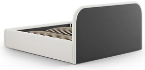 Beżowe tapicerowane łóżko dwuosobowe ze schowkiem ze stelażem 160x200 cm Juno – Windsor &amp; Co Sofas