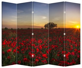 Parawan - Łąka z makami (210x170 cm)