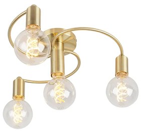 Lampa sufitowa w stylu art deco mosiądz 4-światłowa - Facil ArtDeco Oswietlenie wewnetrzne