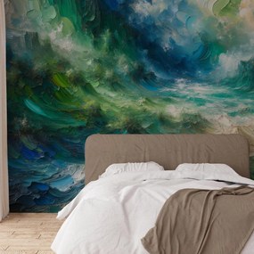 Fototapeta - Zielono-niebieska abstrakcja (196x136 cm)