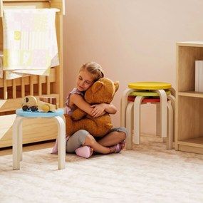 HOMCOM 4 składane stołki z filcowymi podkładkami, sklejka brzozowa, lakierowane, kolorowe