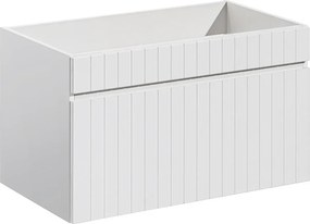 Biała szafka umywalkowa z lamelami 80 cm W8-H67