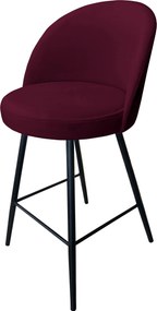 Hoker TRIX krzesło barowe tkanina Welur podstawa metalowa : Kolor nogi - Czarna stożek, Kolor tkaniny - VELVET - MG02, Typ siedziska - Siedzisko stałe