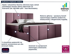 Różowe welurowe łóżko kontynentalne 5 rozmiarów G6-S40