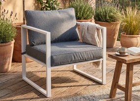 Biały fotel na taras z aluminium MOSTRARE białe