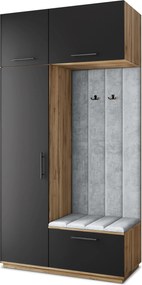 Masseno Garderoba REMA 120/240/60 cm Nowoczesna Szafa do Przedpokoju Dąb wotan