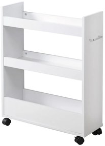 Kesper 24852 Regał do wnęki na kółkach, biały, 78x 22 x 60 cm
