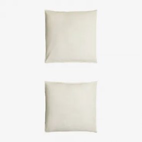 Komplet 2 Poszewek Na Poduszki Z Lnu Sorana O Gramaturze 160 G/m² Biała & 60 X 60 Cm - Sklum