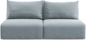 Niebieska aksamitna rozkładana/ze schowkiem sofa 216 cm Kalena – Makamii