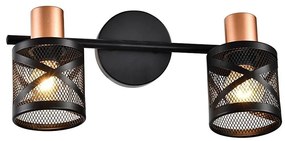 Prezent 75468 - Kinkiet punktowy ANTARES 2xE14/40W/230V czarny/miedziany