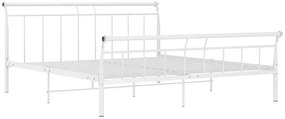 Białe metalowe łóżko małżeńskie 160x200 cm - Ventano
