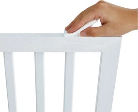 Barierka Ochronna SucceBuy 61 x 204 cm Składana i Samonośna Drzwi dla Psów, Barierka dla Zwierząt Domowych, Biała