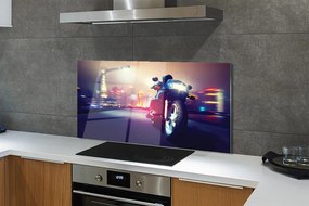 Szkło do Kuchni na Ścianę Motocykl w Miejskiej Scenerii