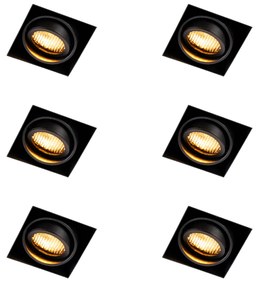 Conjunto de 6 focos embutidos pretos ajustáveis sem aro - Oneon Honey