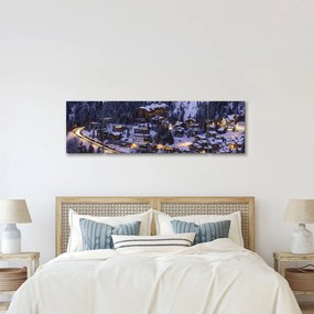 Obraz - górskie zimowe miasteczko (170x50 cm)