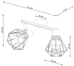 Czarna lampa sufitowa ø 10 cm Varpu – Nice Lamps