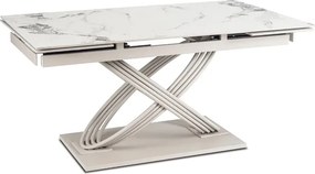 Stół Rozkładany Prostokątny IBIZA 160-240 cm Ceramiczny Biały Marmur/Kaszmir Nowoczesny