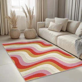 Żółto-różowy dywan odpowiedni do prania 120x180 cm Creamy Raspberry Swirl – Mila Home