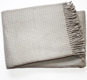Jasnoszary pled Euromant Waffle, 140x180 cm