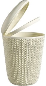Biały łazienkowy kosz na śmieci Curver Knit, 7 l