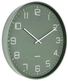 Zielony zegar ścienny Karlsson Lofty, ø 40 cm