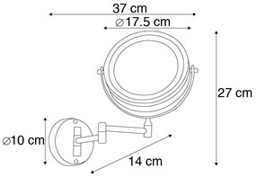 Designerskie lustro łazienkowe czarne regulowane LED IP44 3000K-6500K - Vicino Nowoczesny Oswietlenie wewnetrzne