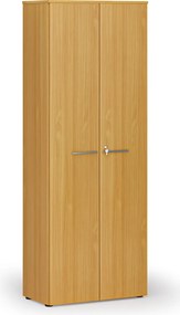 Szafa biurowa z drzwiami PRIMO WOOD, 800 x 420 x 2128 mm, buk