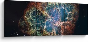 Obraz - Mgławica Krab (z zegarem) (90x30 cm)