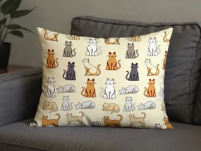 Zestaw 2 szt. dekoracyjnych poszewek na poduszki COLORED CATS BLEND 70x90 cm, kremowy