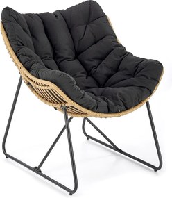 Fotel WHISPER rattanowy czarny