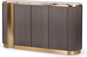 Ryflowana komoda glamour Stilig ST917, grafitowa