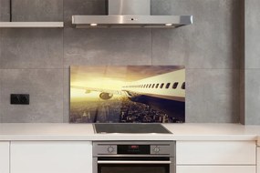 Panel nad Blat Kuchenny Samolot nad Miastem o Zachodzie