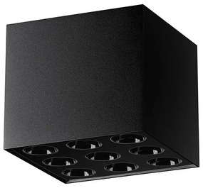 Czarny kwadratowy plafon spot sufitowy LED - A408-Koruco