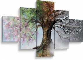 Obraz - Drzewo czterech pór roku (125x70 cm)