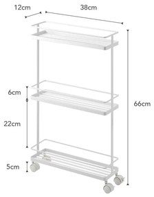 Biały metalowy regał na kółkach 38x66 cm Tower – YAMAZAKI