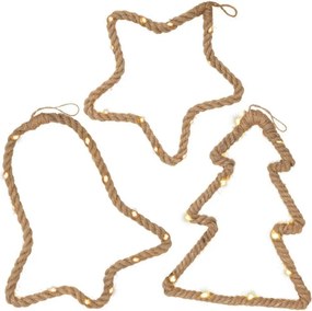 Świąteczny zestaw dekoracji okiennych, 45 LED, ciepła biel,