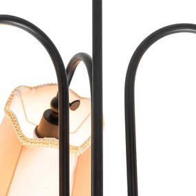 Klasyczna lampa sufitowa czarna z złotym kloszem 3-światłowa - Nona