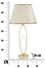 Biała lampa stołowa z konstrukcją w złotym kolorze Mauro Ferretti Glam Flush