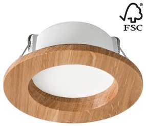 LED Oprawa wpuszczana WOODY SPOT LED/5,5W/230V 4000K dąb ø 10 cm