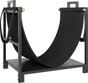 Outsunny Stojak na drewno 47,5 x 33 x 44cm podwyższony regał na drewno z płócienną torbą do 50 kg do wnętrz i na zewnątrz | Aosom PL