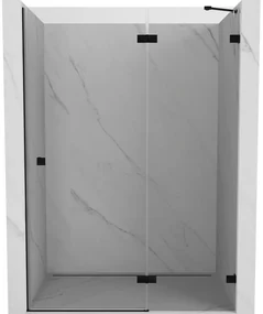 Mexen Lunar drzwi prysznicowe uchylne prawe 130 cm, transparent, czarne - 834-130-000-70-00-P