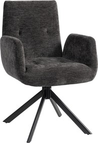 HOMCOM Fotel tapicerowany, fotel akcentowy, nowoczesny design, obrotowy, do 120 kg, czarny