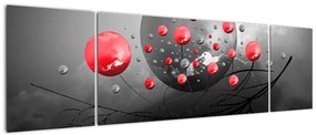 Obraz czerwonych abstrakcyjnych kul (170x50 cm)