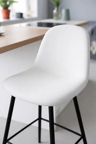 Czarny taboret z tkaniny tekowej