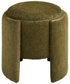 Puf z tkaniny szenilowej w kolorze khaki Walsdorf – House Nordic