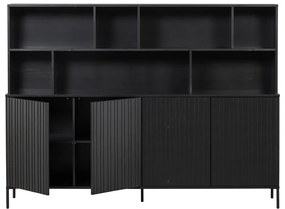 Czarny regał z litego drewna sosnowego 200x150 cm Gravure – WOOOD