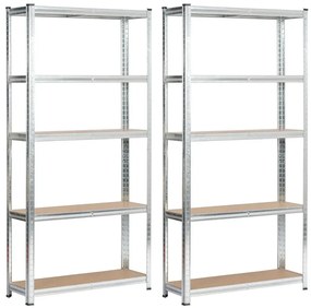 Srebrne metalowe regały do piwnicy 2 sztuki L4-T70