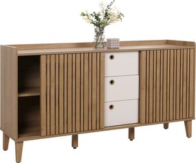 Kredens MCW-M48,  naturalny, szuflady białe