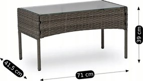 Zestaw Mebli Ogrodowych MISSISIPI Szary Sofa Krzesła Stolik Tarasowy Technorattan Nowoczesne