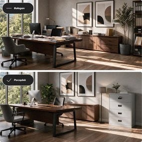 Szafa kartotekowa metalowa z 4 szufladami szara, 900x1320x600 mm: SARA XL V4